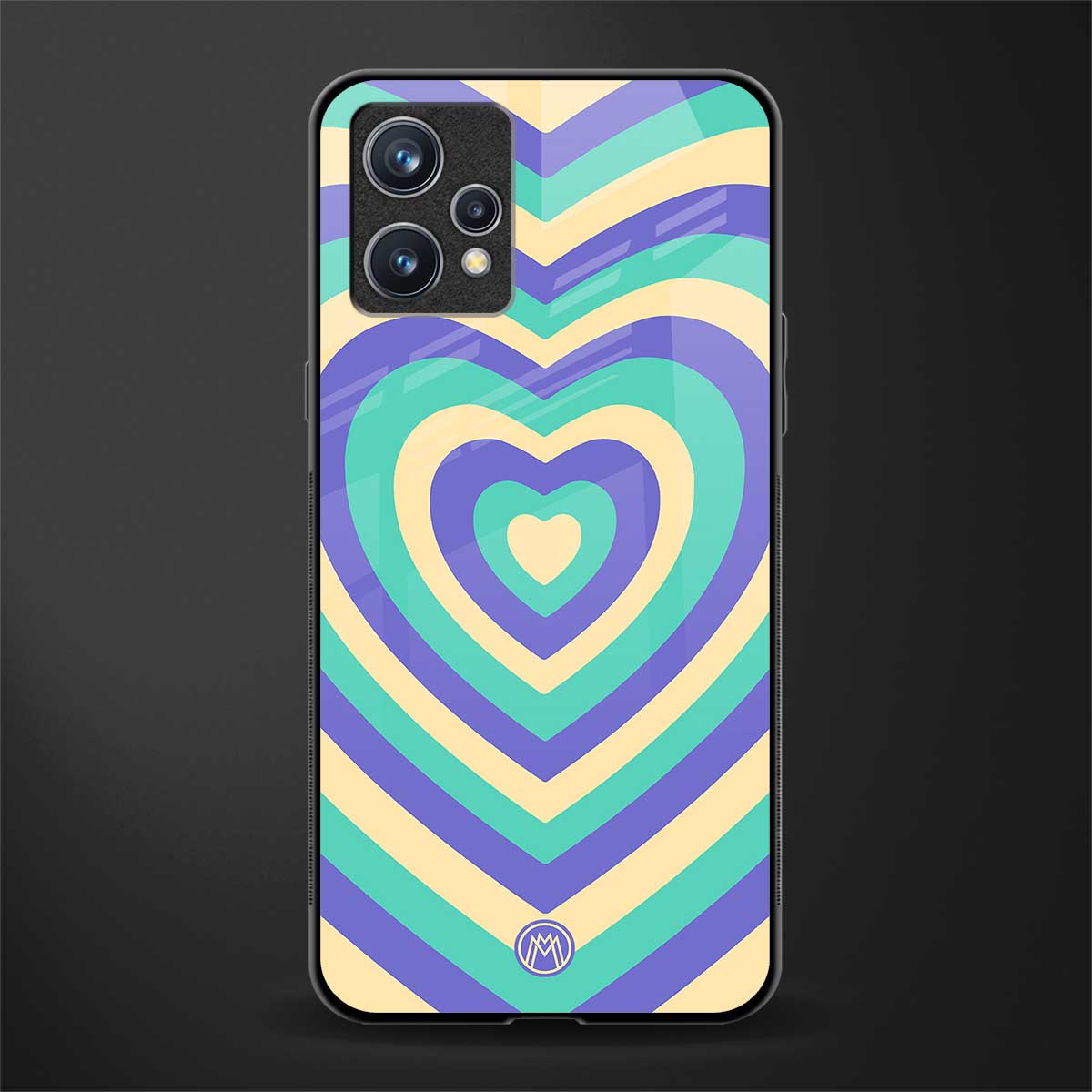 y2k purple creams heart aesthetic glass case for realme 9 4g image