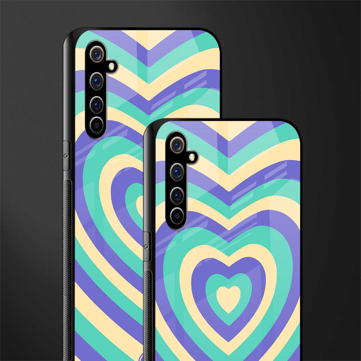 y2k purple creams heart aesthetic glass case for realme x50 pro image-2