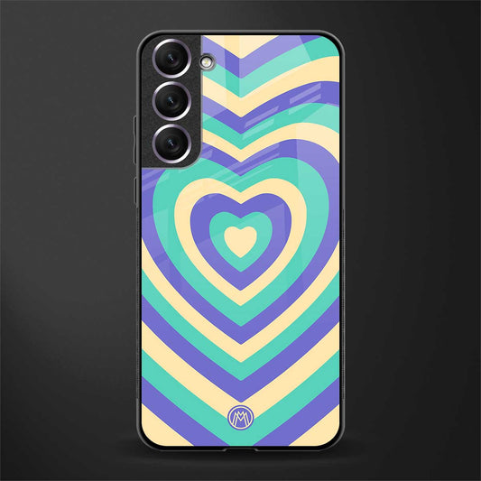 y2k purple creams heart aesthetic glass case for samsung galaxy s21 plus image