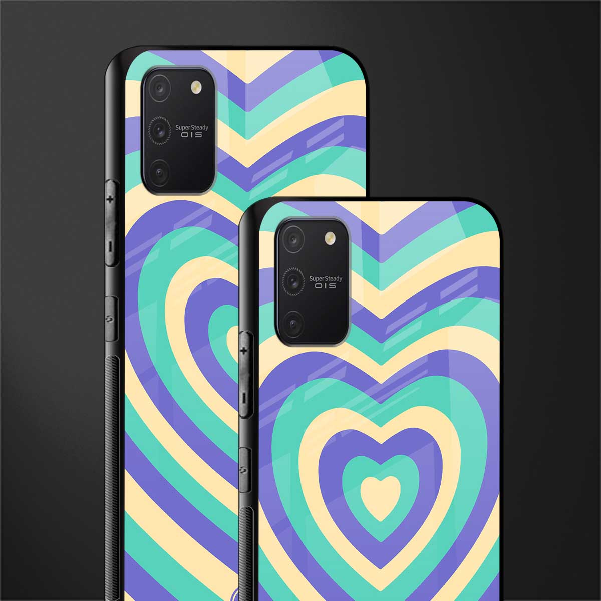 y2k purple creams heart aesthetic glass case for samsung galaxy a91 image-2