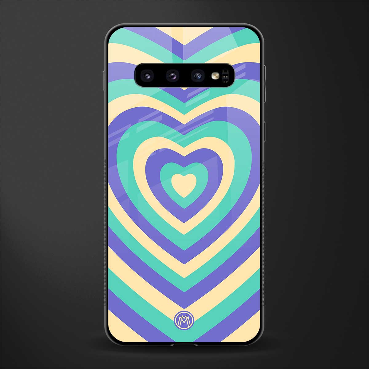 y2k purple creams heart aesthetic glass case for samsung galaxy s10 image