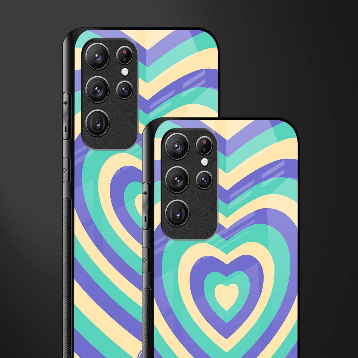 y2k purple creams heart aesthetic glass case for samsung galaxy s21 ultra image-2