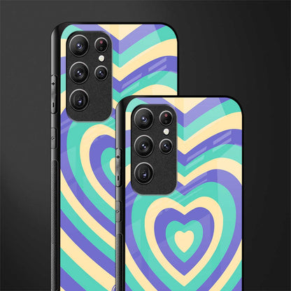 y2k purple creams heart aesthetic glass case for samsung galaxy s21 ultra image-2