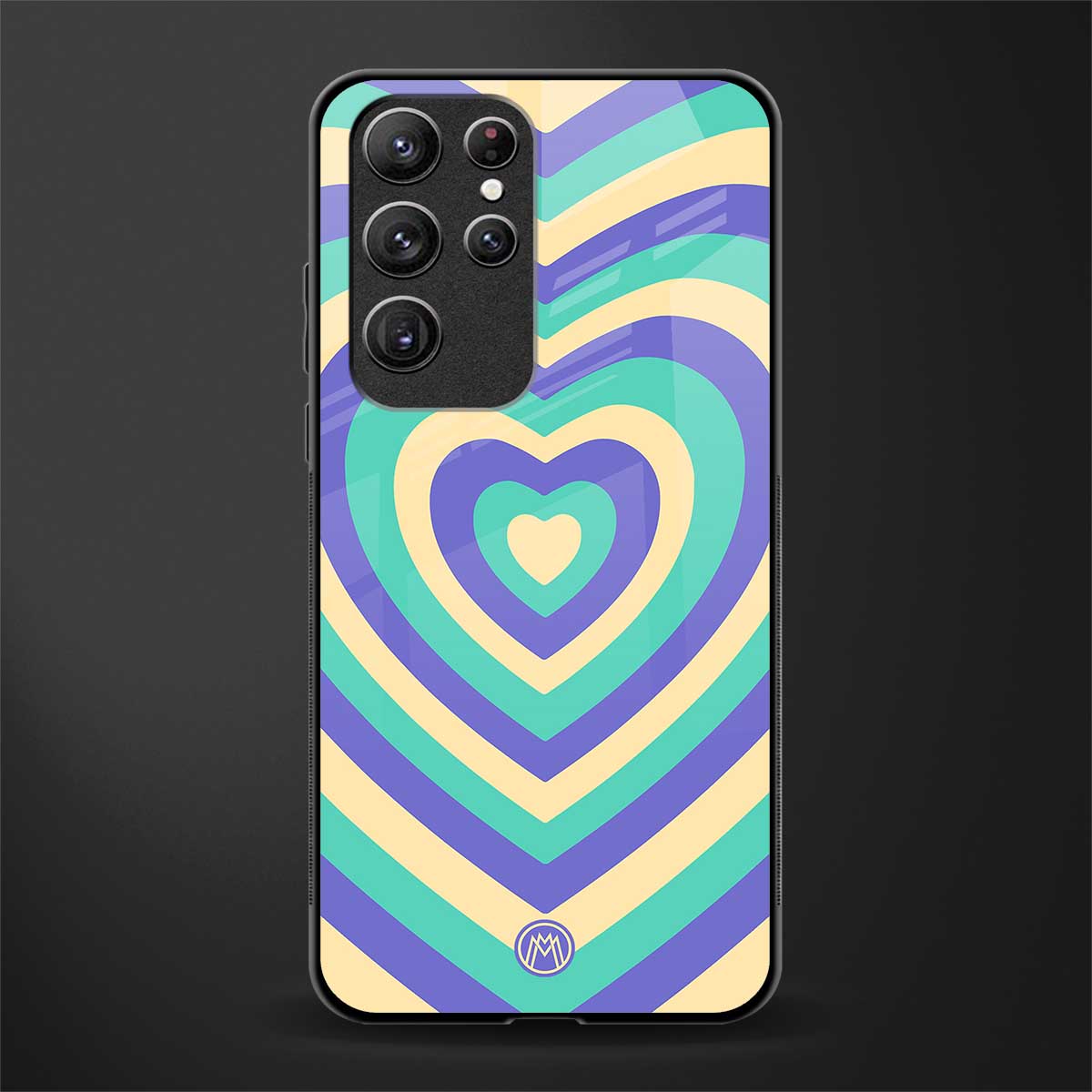 y2k purple creams heart aesthetic glass case for samsung galaxy s21 ultra image