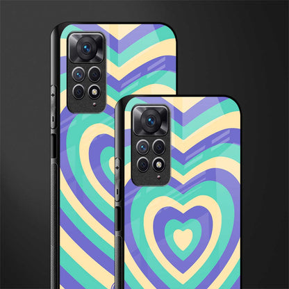 y2k purple creams heart aesthetic glass case for redmi note 11s image-2