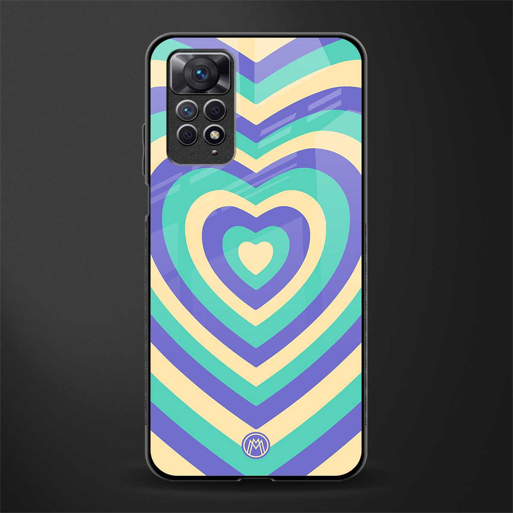 y2k purple creams heart aesthetic glass case for redmi note 11 image