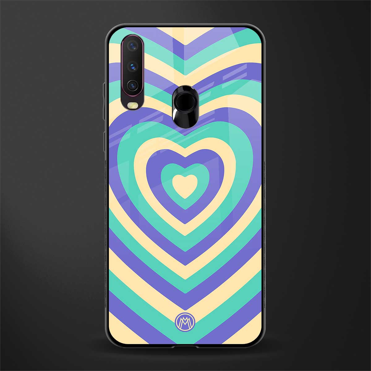 y2k purple creams heart aesthetic glass case for vivo y15 image