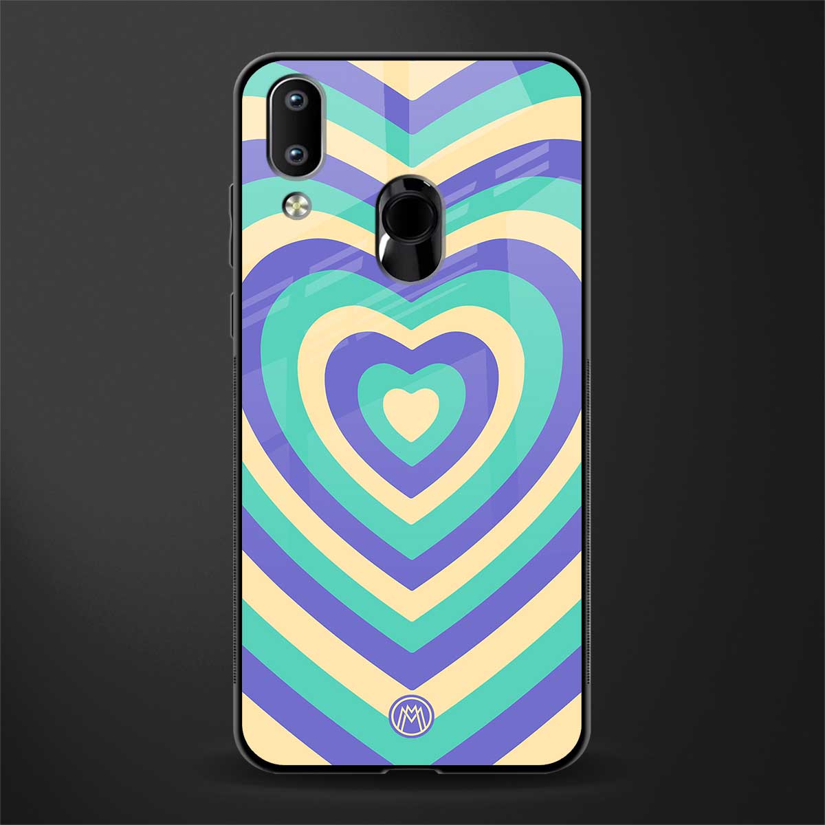 y2k purple creams heart aesthetic glass case for vivo y93 image