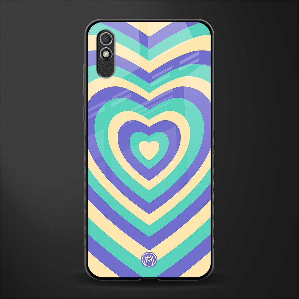 y2k purple creams heart aesthetic glass case for redmi 9a image