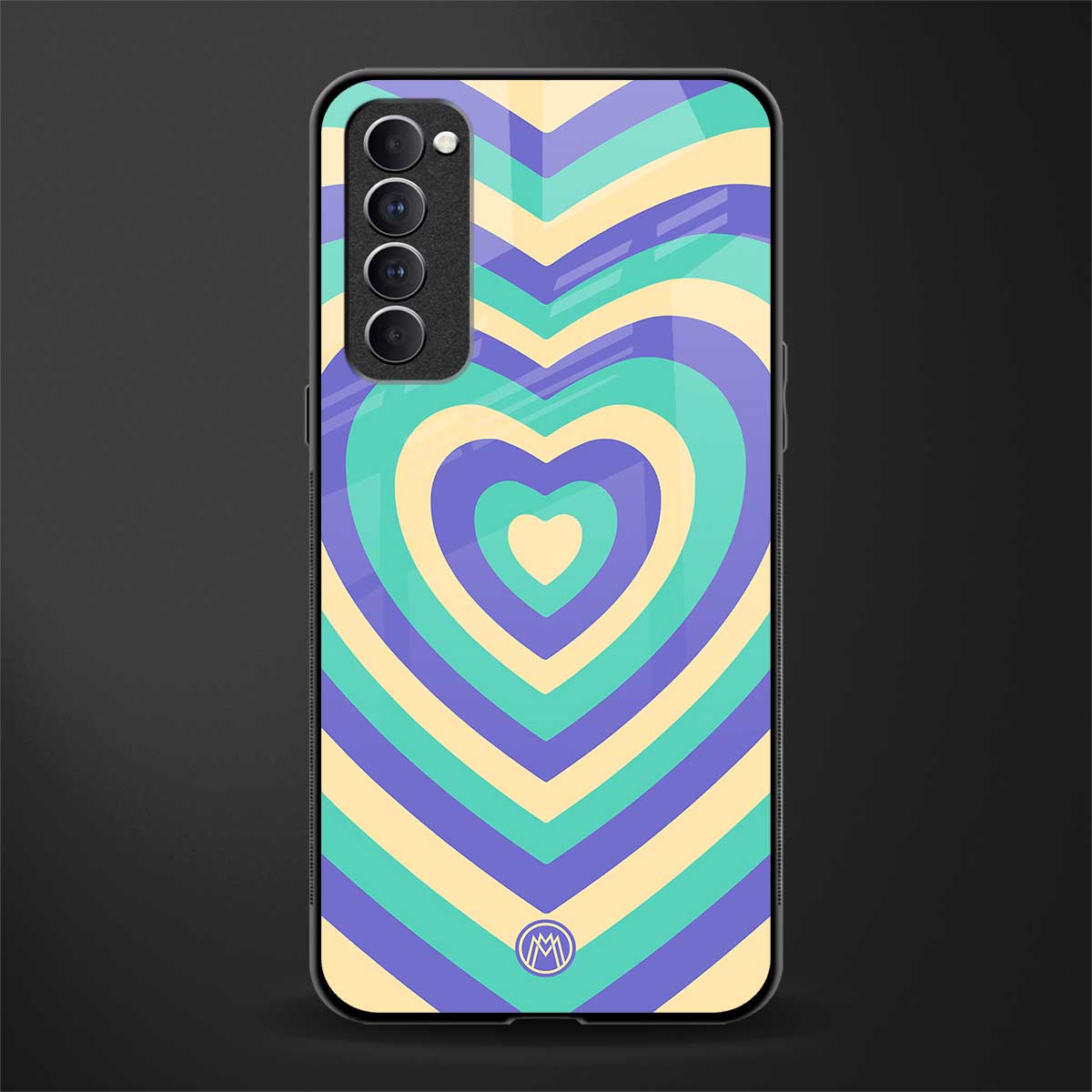 y2k purple creams heart aesthetic glass case for oppo reno 4 pro image