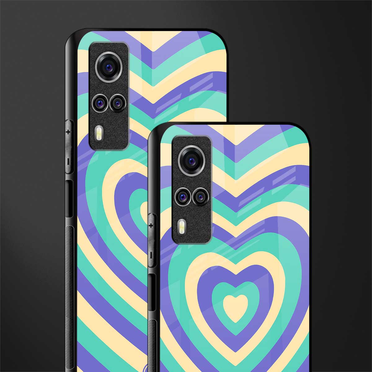 y2k purple creams heart aesthetic glass case for vivo y51a image-2