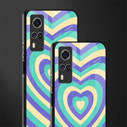 y2k purple creams heart aesthetic glass case for vivo y51 image-2