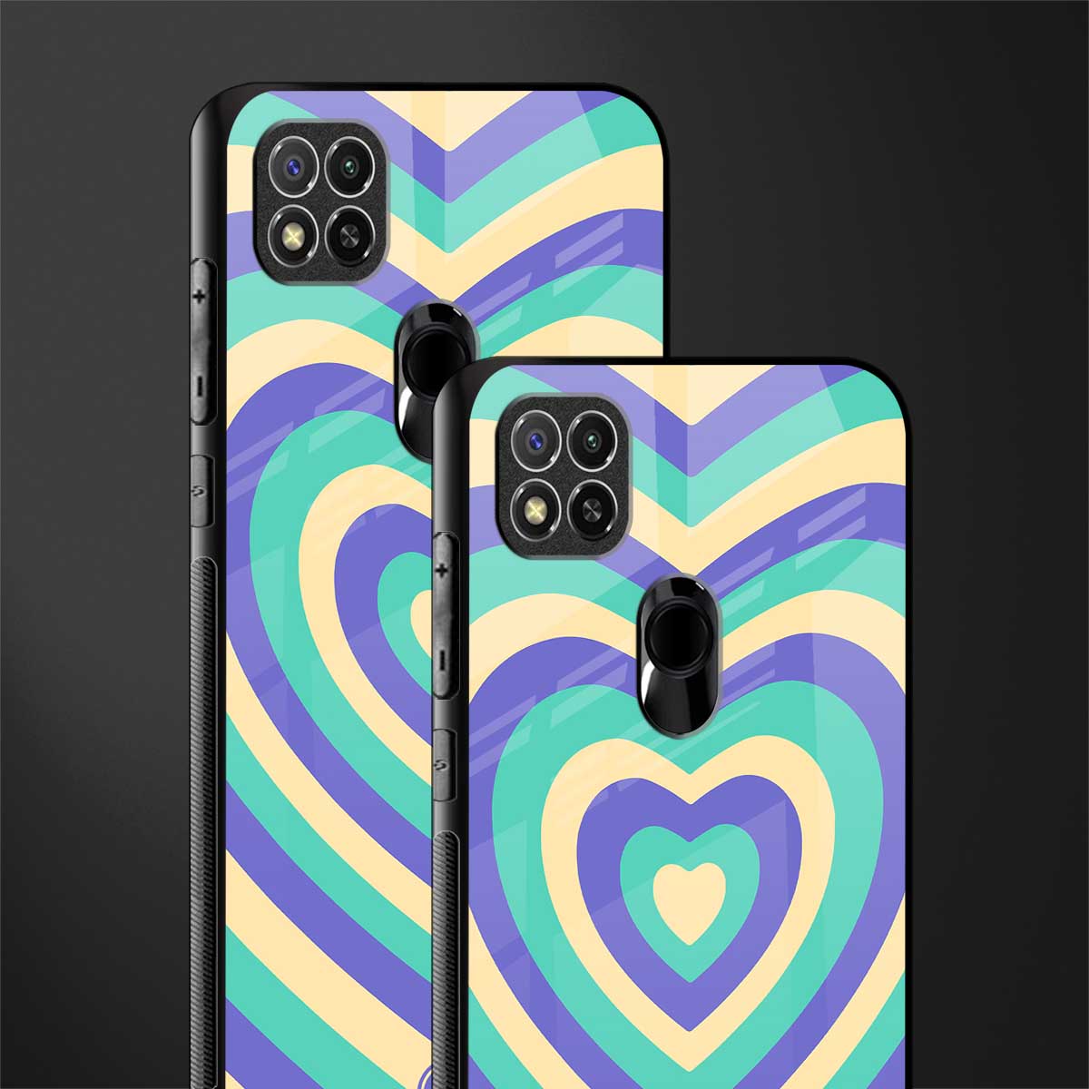 y2k purple creams heart aesthetic glass case for poco c31 image-2