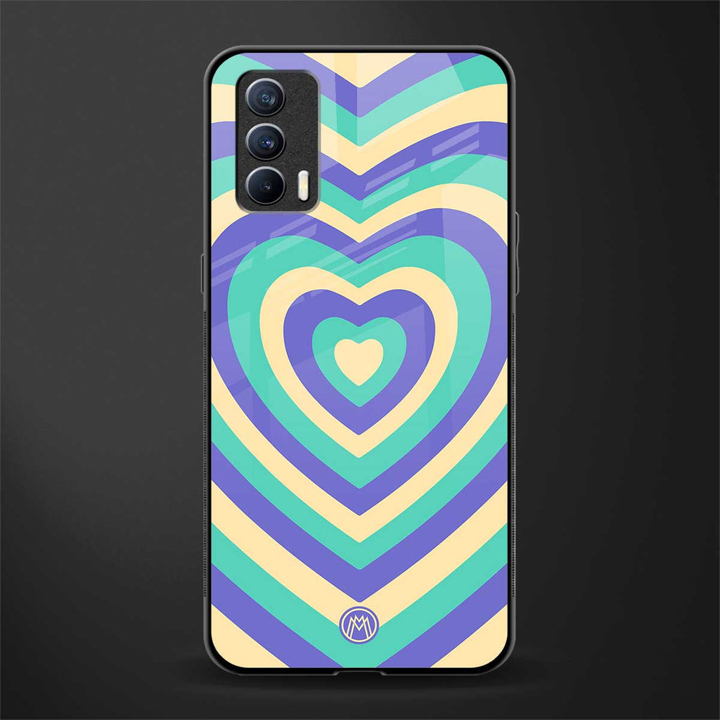 y2k purple creams heart aesthetic glass case for realme x7 image