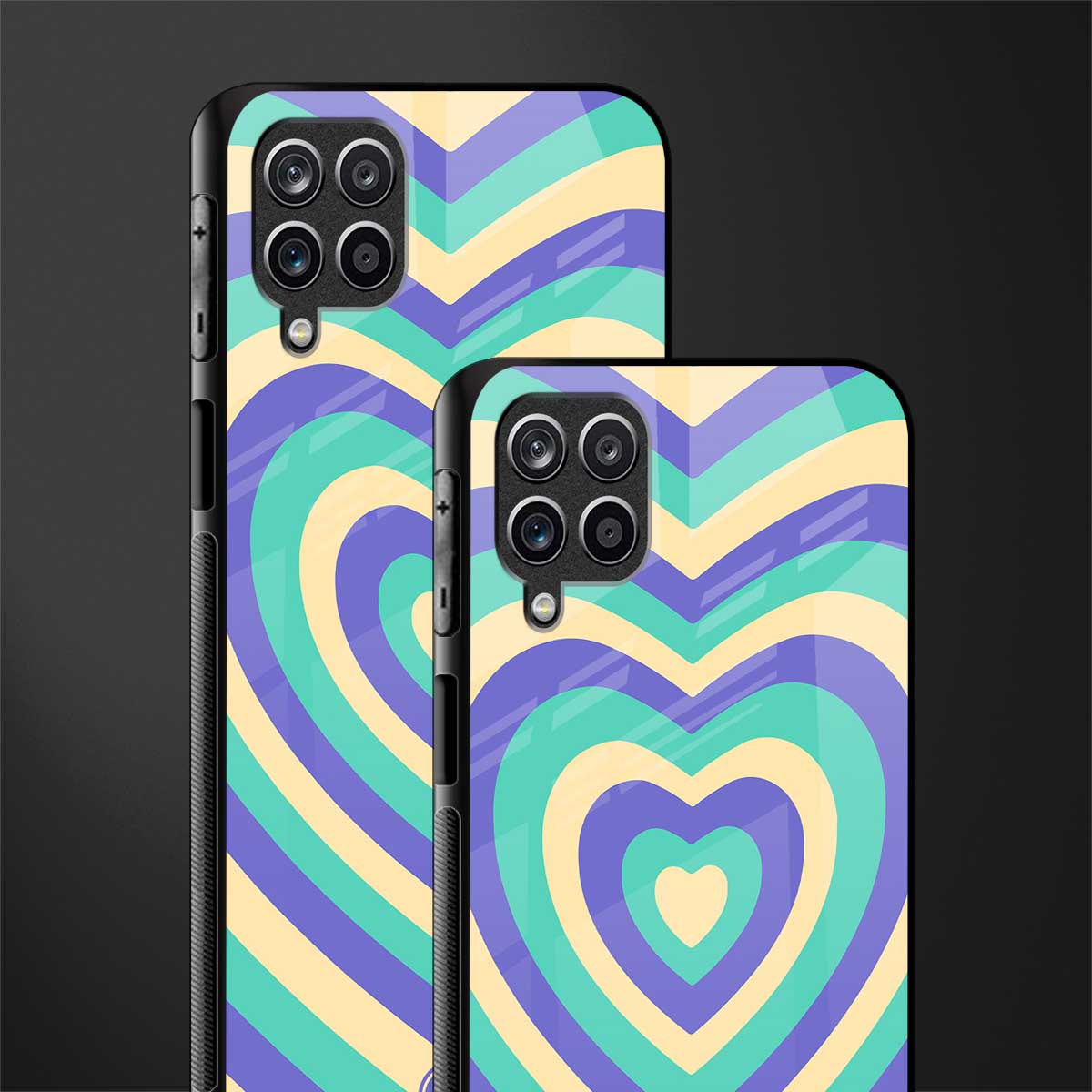 y2k purple creams heart aesthetic glass case for samsung galaxy m12 image-2