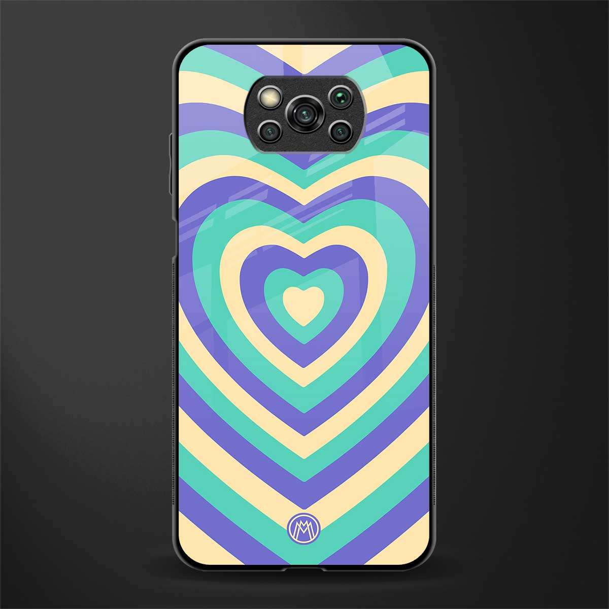 y2k purple creams heart aesthetic glass case for poco x3 image