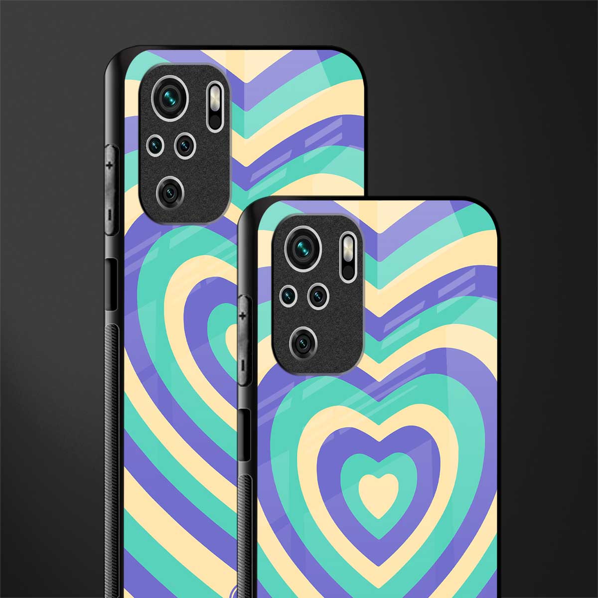 y2k purple creams heart aesthetic glass case for redmi note 10 image-2
