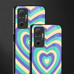 y2k purple creams heart aesthetic glass case for redmi note 10 pro image-2