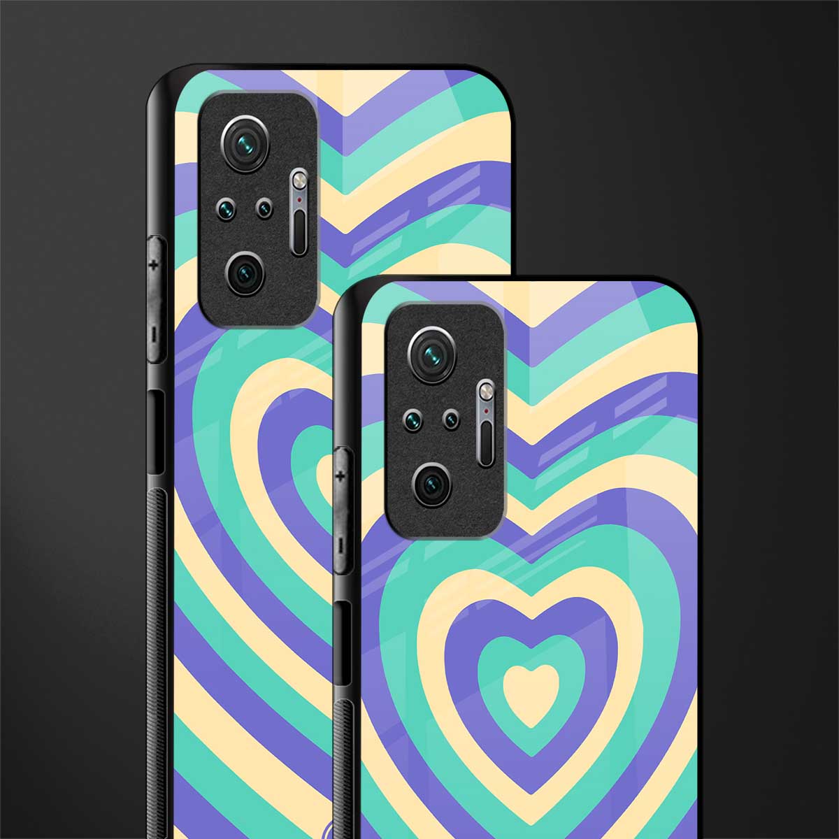 y2k purple creams heart aesthetic glass case for redmi note 10 pro image-2