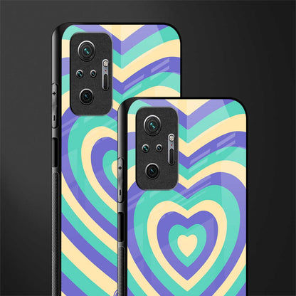 y2k purple creams heart aesthetic glass case for redmi note 10 pro image-2