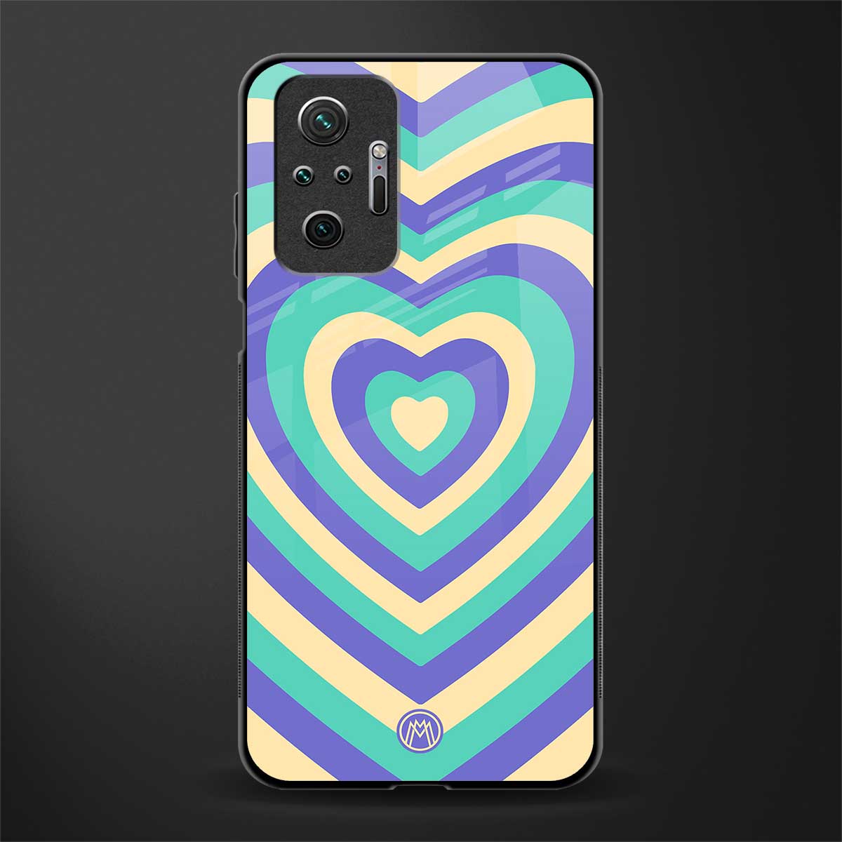 y2k purple creams heart aesthetic glass case for redmi note 10 pro image