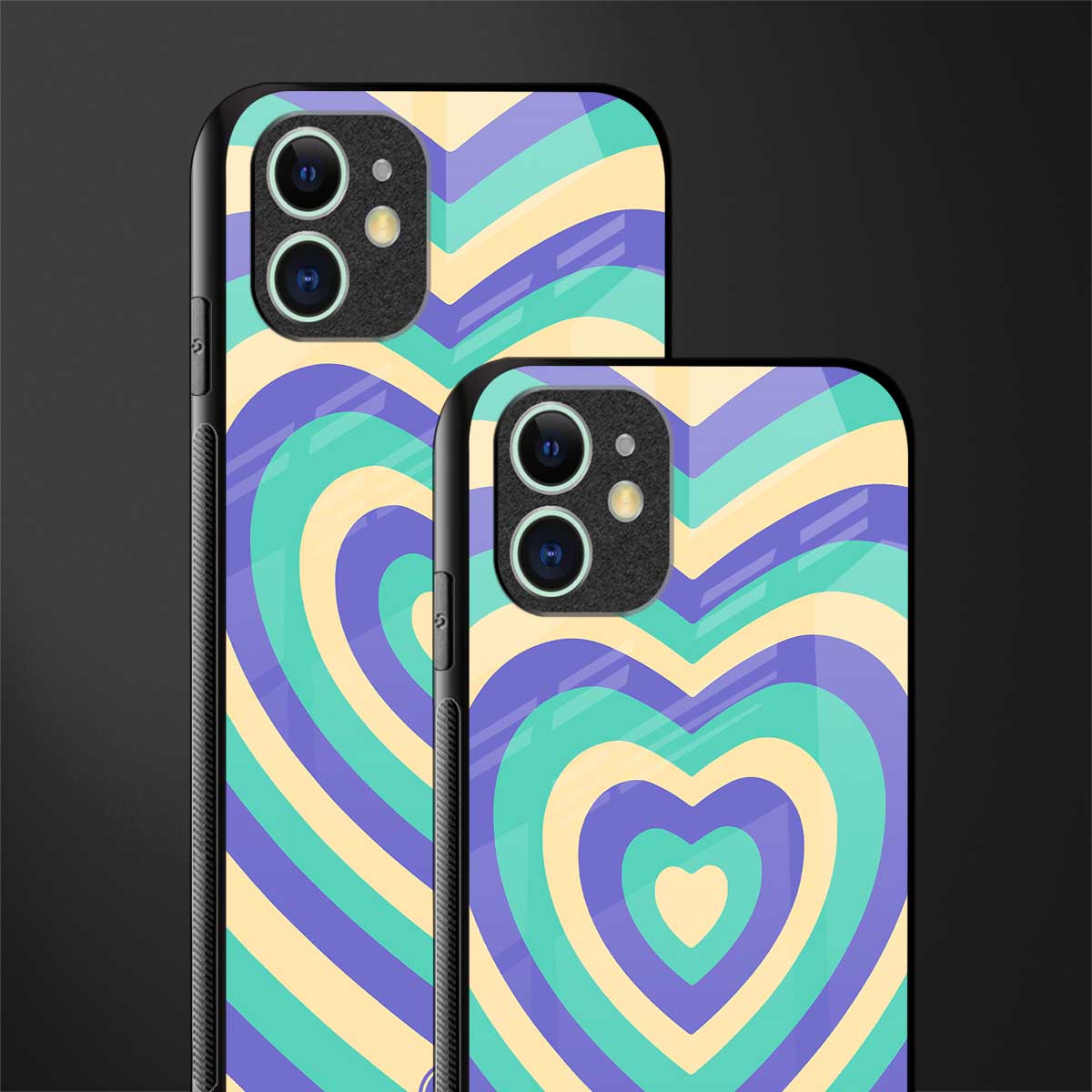 y2k purple creams heart aesthetic glass case for iphone 12 image-2
