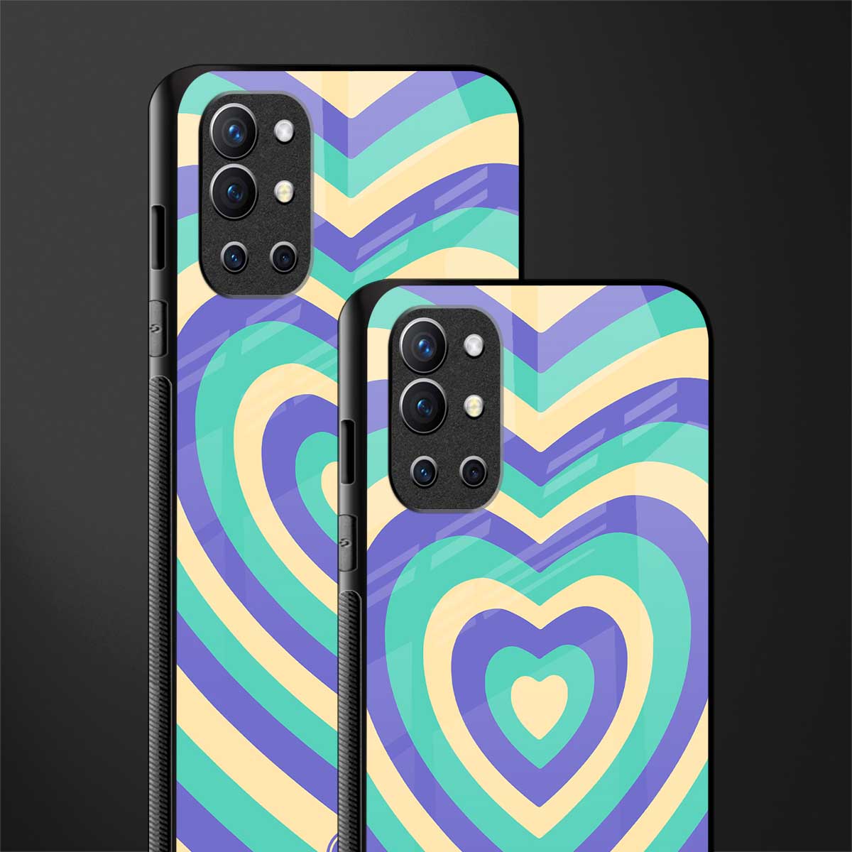 y2k purple creams heart aesthetic glass case for oneplus 9r image-2