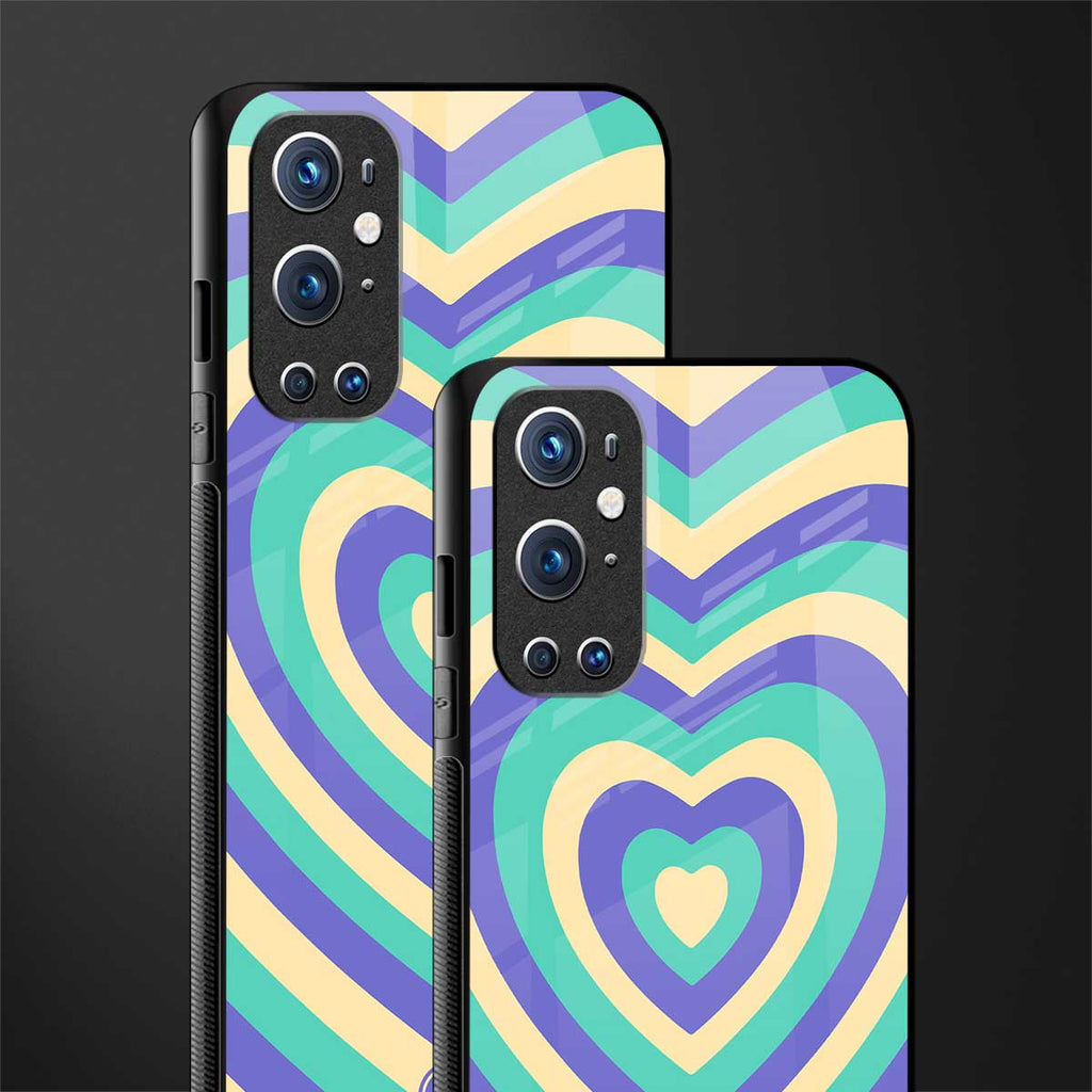 y2k purple creams heart aesthetic glass case for oneplus 9 pro image-2