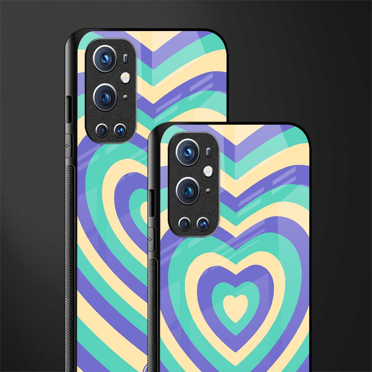 y2k purple creams heart aesthetic glass case for oneplus 9 pro image-2