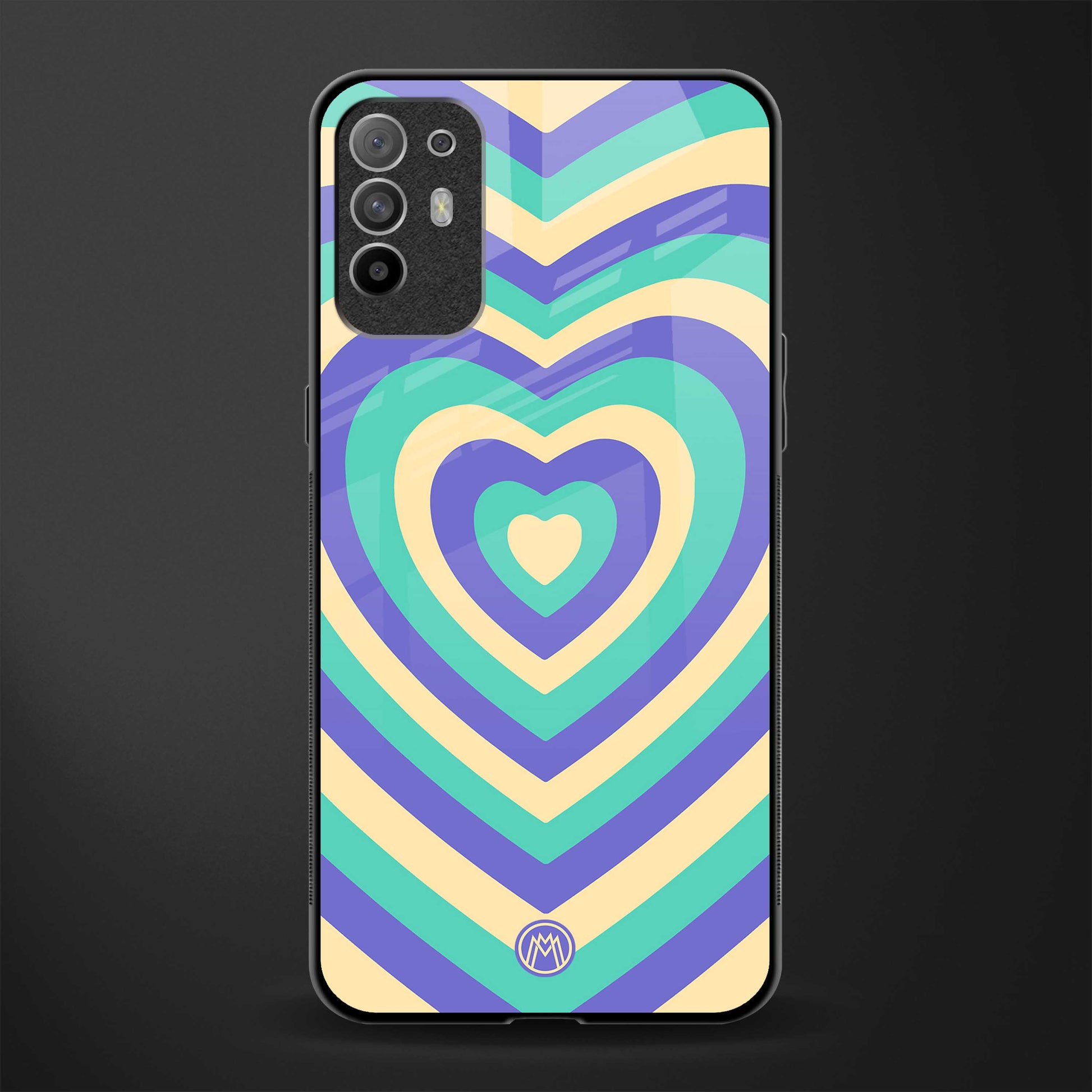 y2k purple creams heart aesthetic glass case for oppo f19 pro plus image