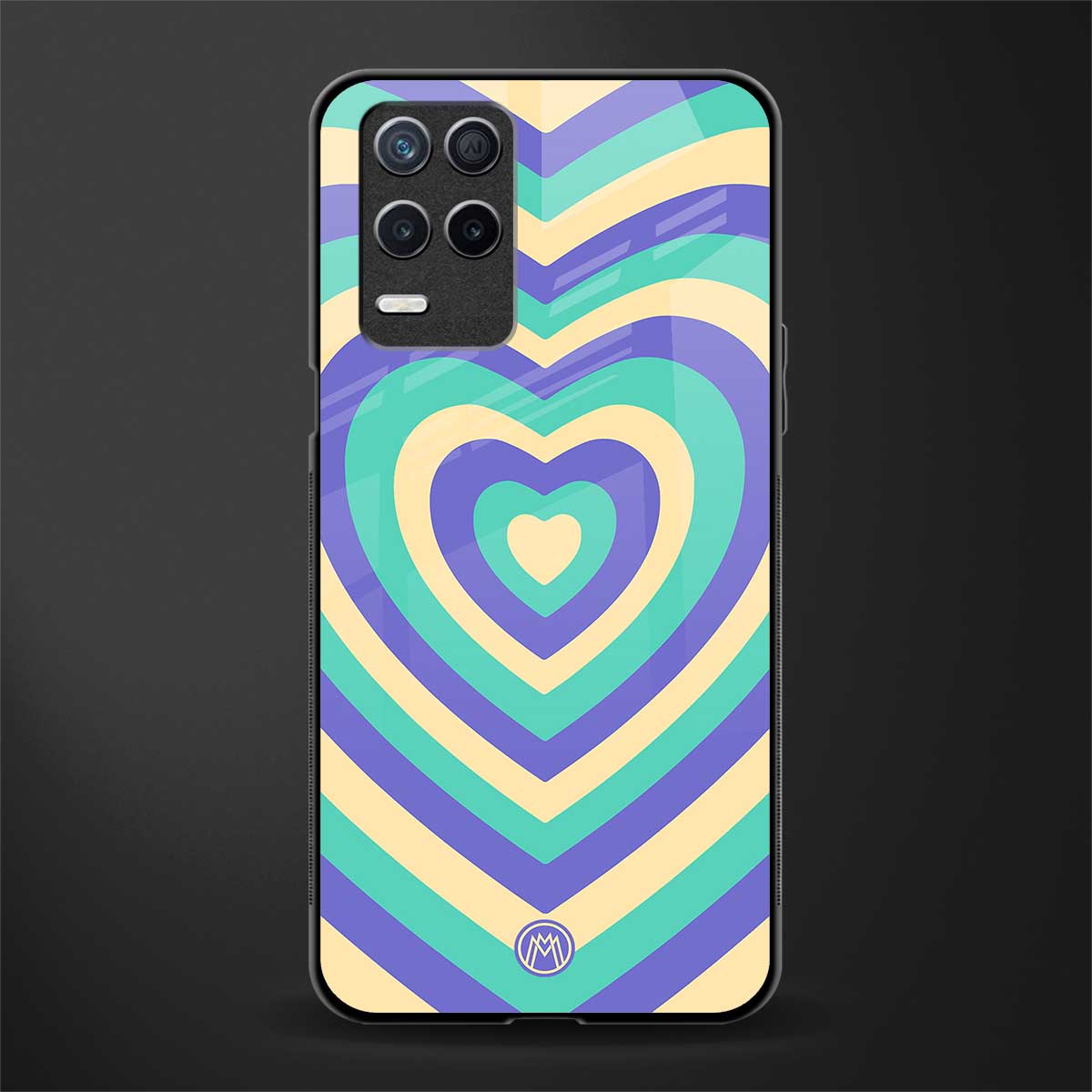 y2k purple creams heart aesthetic glass case for realme 8 5g image