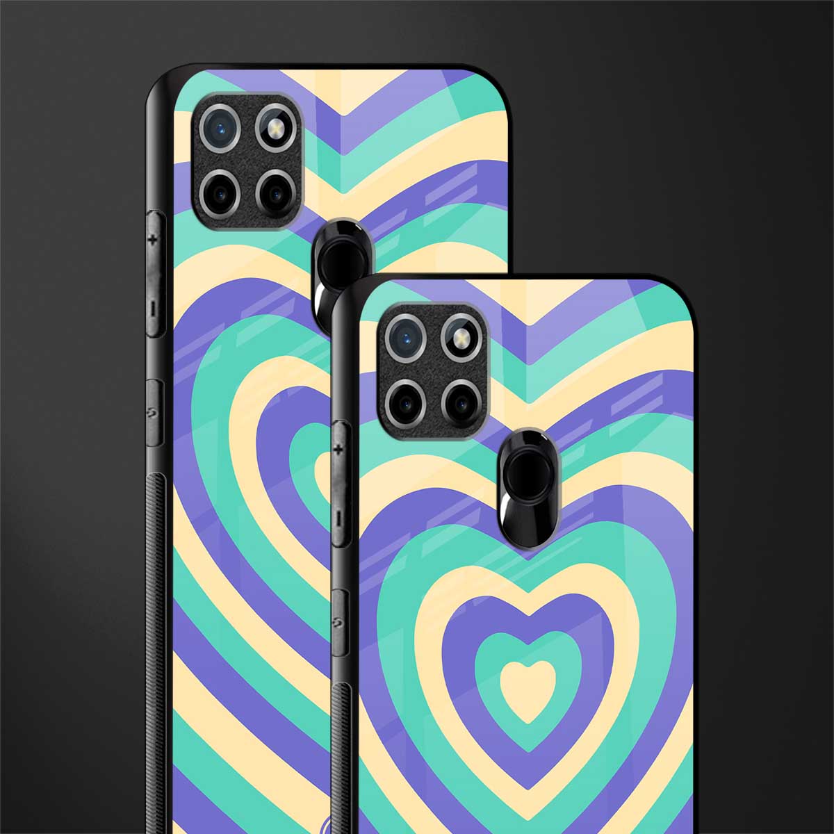 y2k purple creams heart aesthetic glass case for realme c21 image-2