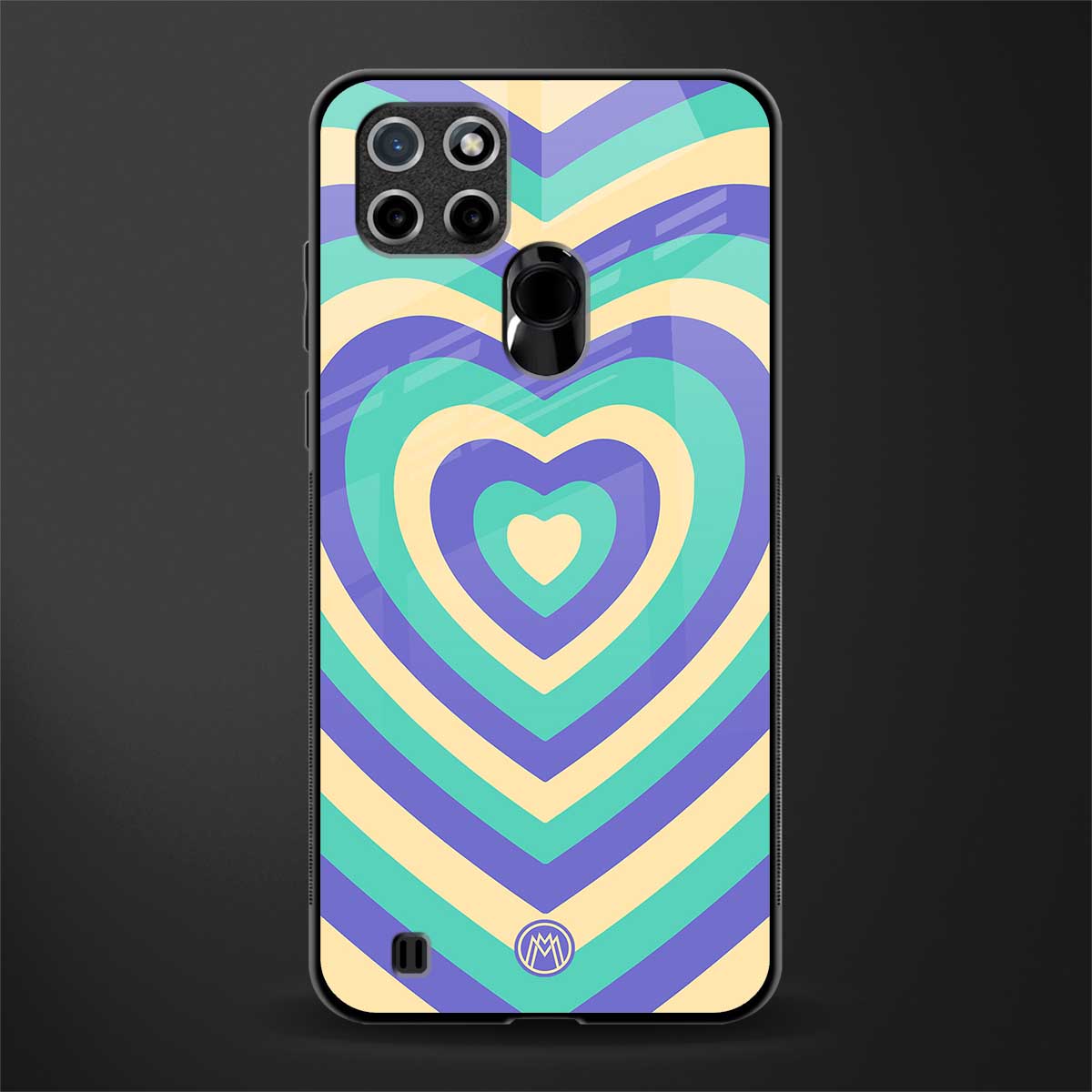 y2k purple creams heart aesthetic glass case for realme c21 image