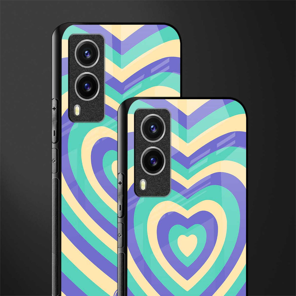 y2k purple creams heart aesthetic glass case for vivo v21e 5g image-2