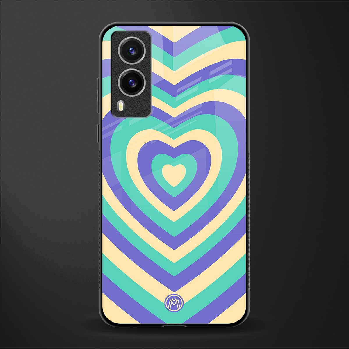 y2k purple creams heart aesthetic glass case for vivo v21e 5g image