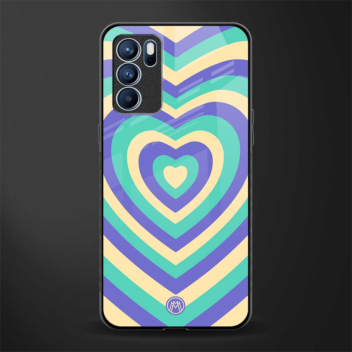 y2k purple creams heart aesthetic glass case for oppo reno6 5g image