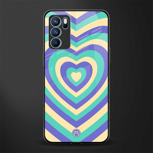 y2k purple creams heart aesthetic glass case for oppo reno6 5g image
