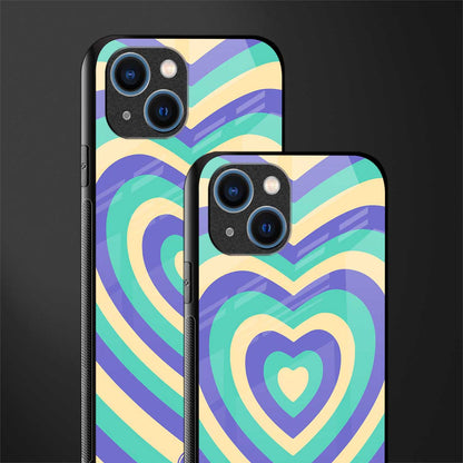 y2k purple creams heart aesthetic glass case for iphone 14 image-2