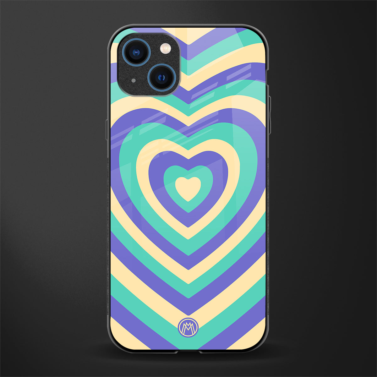 y2k purple creams heart aesthetic glass case for iphone 14 image