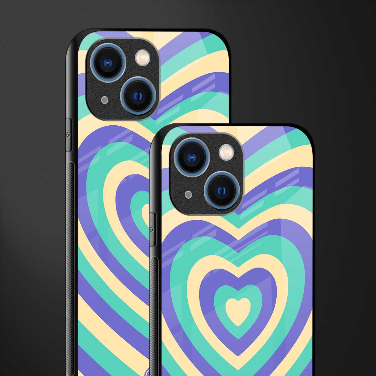 y2k purple creams heart aesthetic glass case for iphone 13 mini image-2