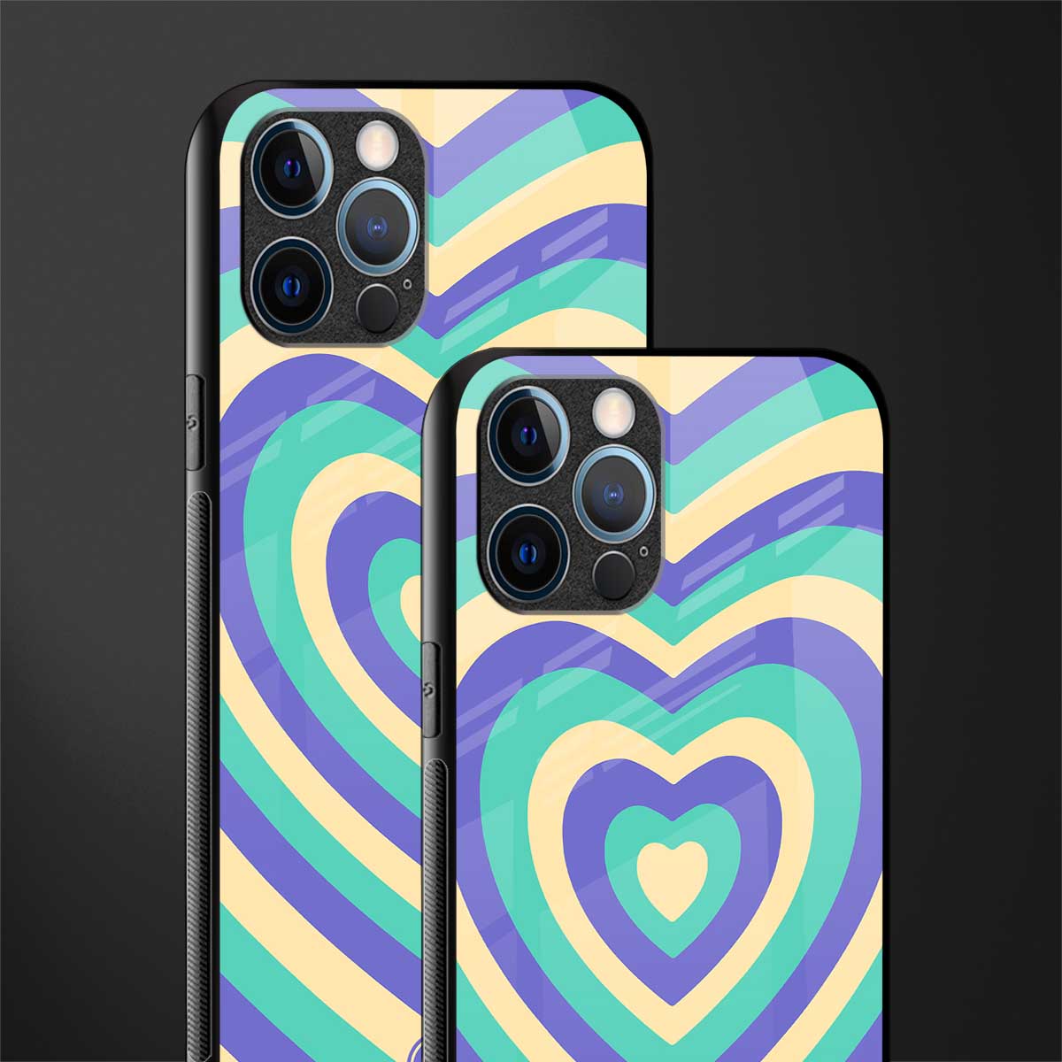 y2k purple creams heart aesthetic glass case for iphone 12 pro max image-2