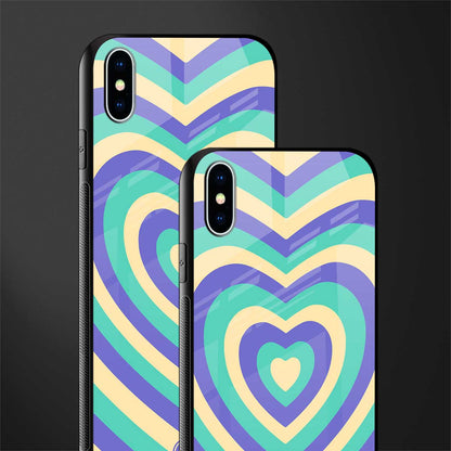 y2k purple creams heart aesthetic glass case for iphone xs max image-2
