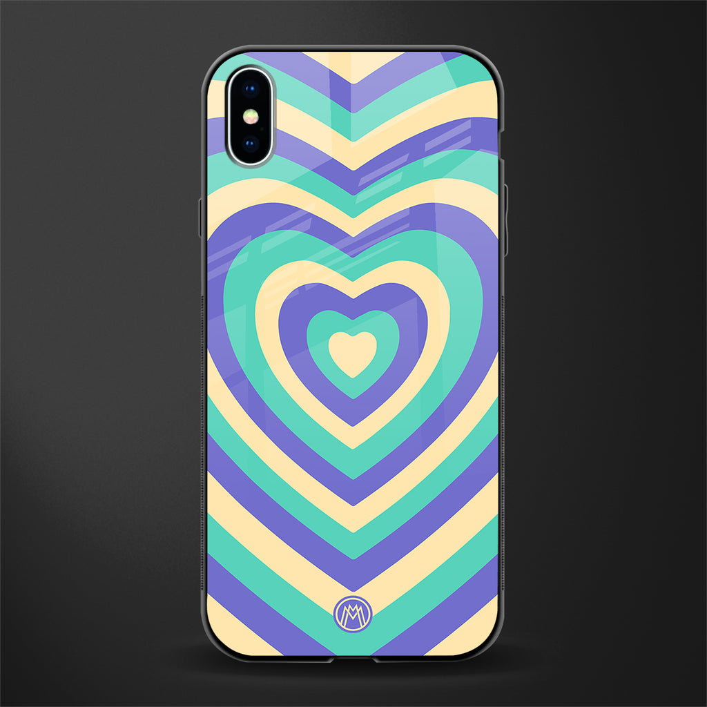 y2k purple creams heart aesthetic glass case for iphone xs max image