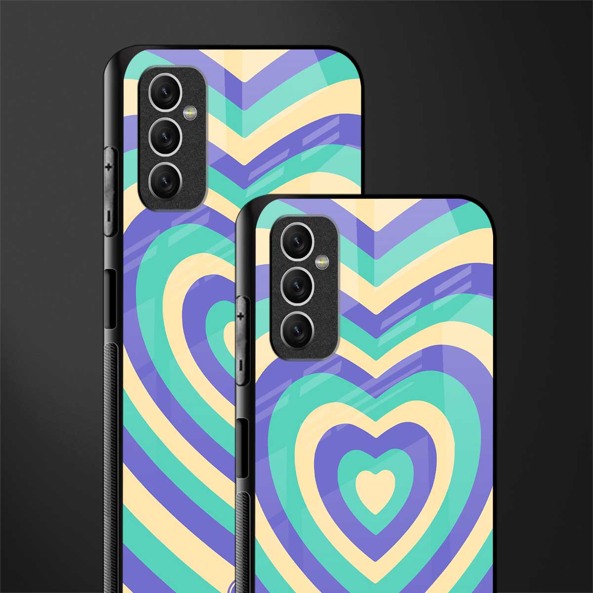 y2k purple creams heart aesthetic glass case for samsung galaxy m52 5g image-2