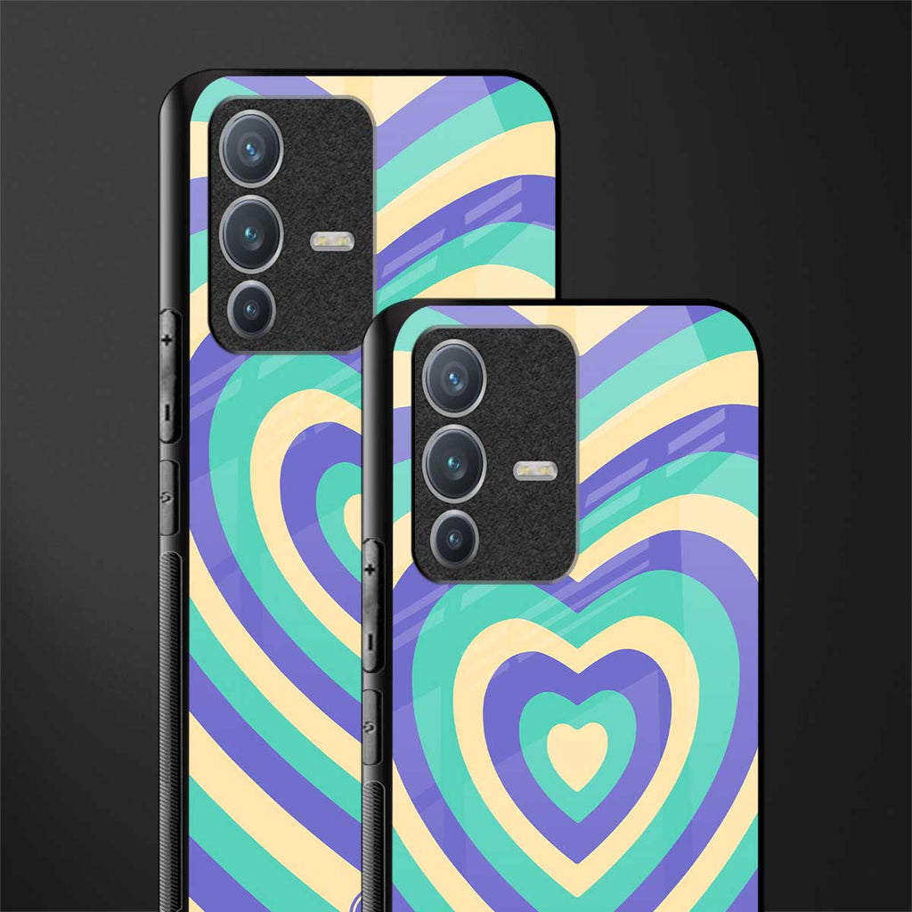 y2k purple creams heart aesthetic glass case for vivo v23 pro 5g image-2
