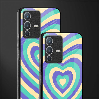y2k purple creams heart aesthetic glass case for vivo v23 pro 5g image-2