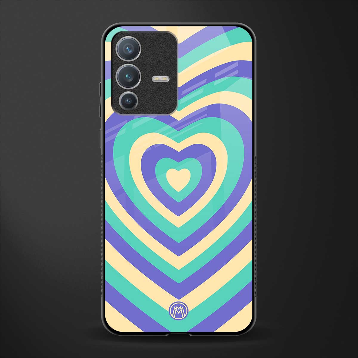 y2k purple creams heart aesthetic glass case for vivo v23 pro 5g image