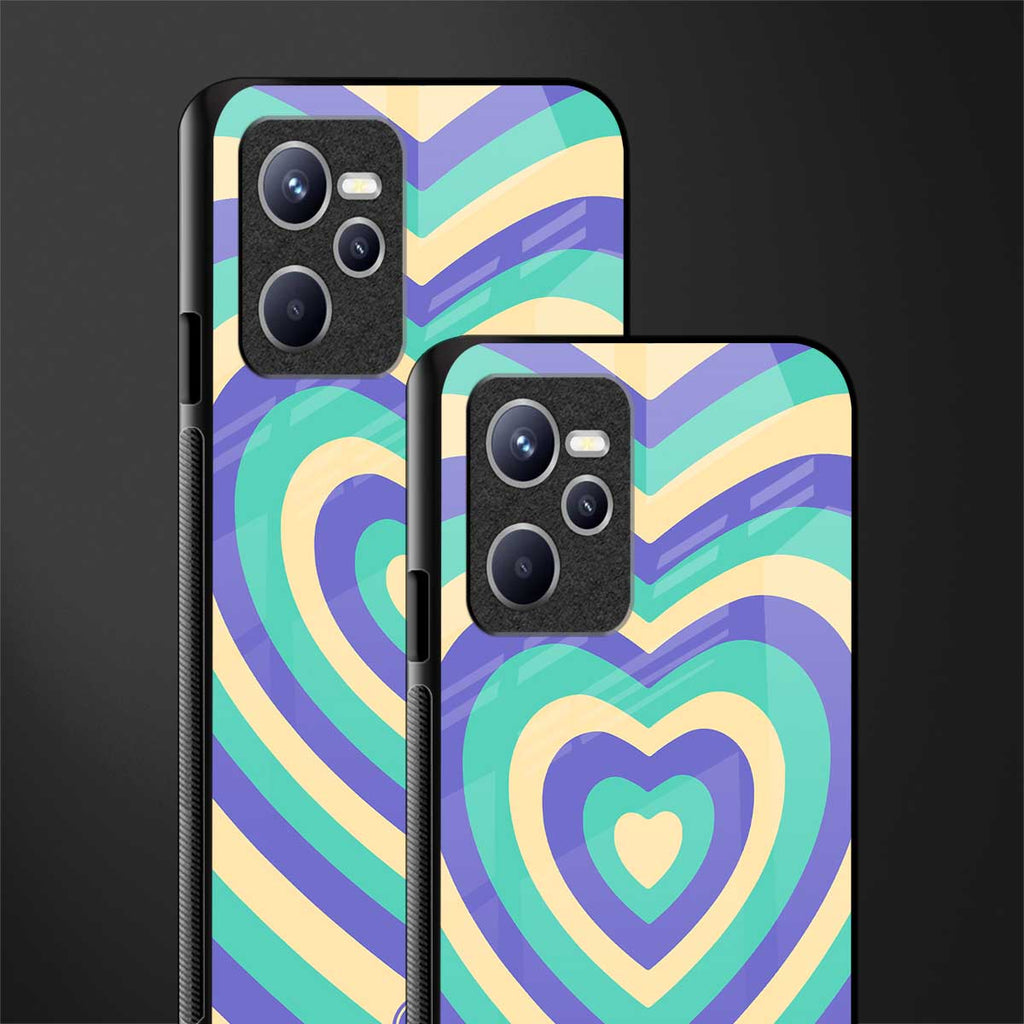 y2k purple creams heart aesthetic glass case for realme c35 image-2