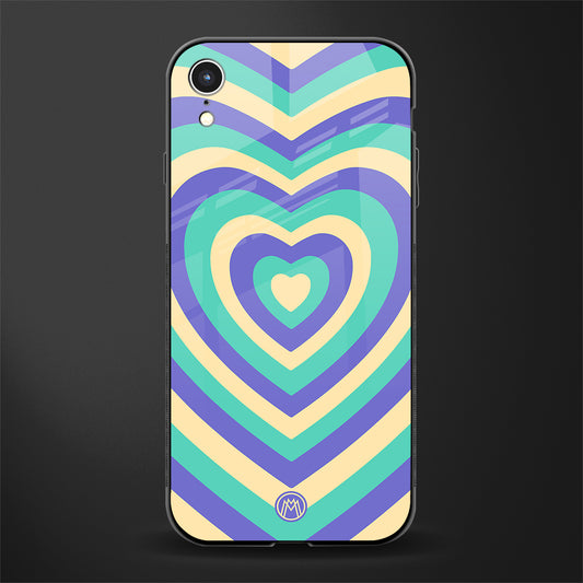 y2k purple creams heart aesthetic glass case for iphone xr image