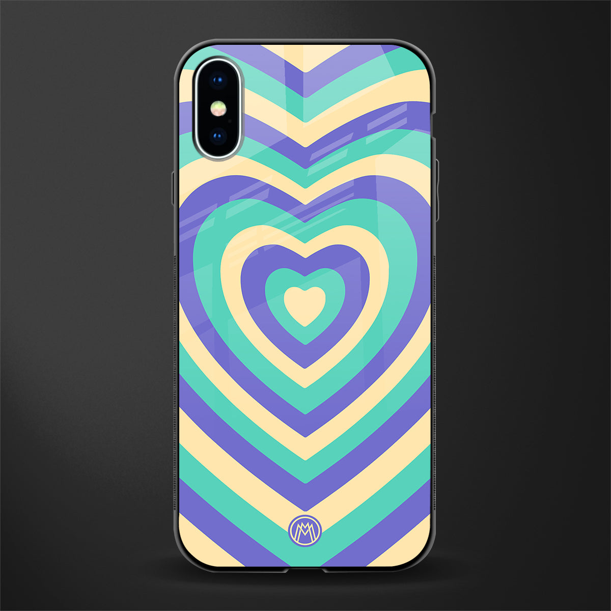 y2k purple creams heart aesthetic glass case for iphone xs image